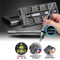 Prémiová sada s elektrickým aku šroubovákem ScrewPro X, včetně 48 bitů, s LED osvětlením