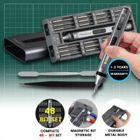 Prémiová sada s elektrickým aku šroubovákem ScrewPro X, včetně 48 bitů, s LED osvětlením