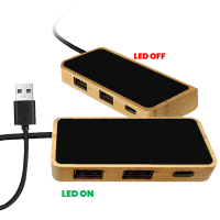Datov&yacute; a nap&aacute;jec&iacute; USB hub s LED logem + CMYK
