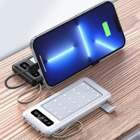 DUÁLNÍ POWER BANKA S ALL-IN-1 KABELY, STOJÁNKEM A LED LAMPOU, 10000 MAH