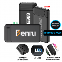 POWER BANKA S LED LOGEM, 8000 / 10000 MAH