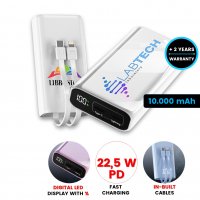 10000 mAh - power banka s QC 22,5 W a vestavěnými kabely