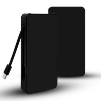 10000 mAh - power banka BRIGHTA, s LED logem (+CMYK) a vestavěn&yacute;m kabelem USB-C