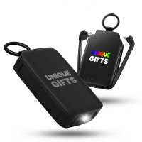 Pohotovostn&iacute; power banka na kl&iacute;če CHARGEGO, s vestavěn&yacute;mi kabely a LED sv&iacute;tilnou