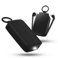 Pohotovostn&iacute; power banka na kl&iacute;če CHARGEGO, s vestavěn&yacute;mi kabely a LED sv&iacute;tilnou