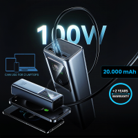 20000mAh a 100W vysokokapacitní power banka TITAN-XX pro notebooky, s LED displejem