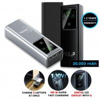 20000mAh a 100W vysokokapacitní power banka TITAN-XX pro notebooky, s LED displejem