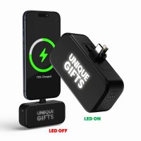 4500mAh připojitelná power banka KONNEX, s výsuvnými konektory USB-C a Lightning a PD 20 W, s LED logem