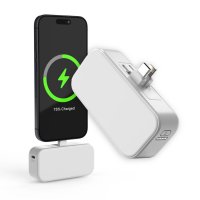 4500mAh připojitelná power banka KONNEX, s výsuvnými konektory USB-C a Lightning a PD 20 W