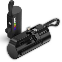 5000 mAh - mini připojiteln&aacute; power banka s konektory USB-C a Lightning a vestavěn&yacute;m kabelem