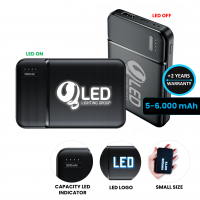 POWER BANKA S LED LOGEM, 5000 / 6000 MAH