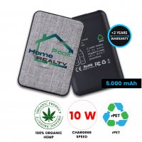 Power banka z recyklovaného PET plastu, 5000 mAh
