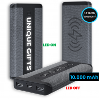 POWER BANKA S BEZDRÁTOVÝM NABÍJENÍM A LED LOGEM, 10000 MAH