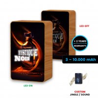 Power banka s přehráváním zvuku, 15W bezdrátovým rychlonabíjením a LED logem, 8000 / 10000 mAh