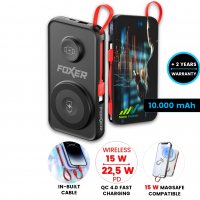 10000 mAh - magnetická power banka 3 v 1, s 15W bezdrátovým nabíjením a QC 22,5 W