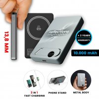 10000mAh magnetická kovová power banka FLATIQ, s 15W bezdrátovým nabíjením a PD 20 W