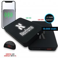 10000 mAh - power banka s 15W bezdr&aacute;tov&yacute;m nab&iacute;jen&iacute;m, QC 22,5 W a LED logem