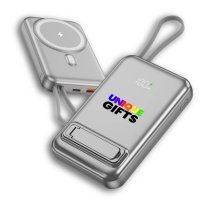 10000 mAh - magnetick&aacute; power banka s 15W bezdr&aacute;tov&yacute;m nab&iacute;jen&iacute;m, QC 22,5 W a vestavěn&yacute;m kabelem