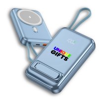 10000 mAh - magnetick&aacute; power banka s 15W bezdr&aacute;tov&yacute;m nab&iacute;jen&iacute;m, QC 22,5 W a vestavěn&yacute;m kabelem