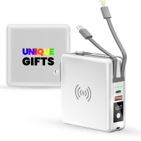 10000 mAh - power banka / adapt&eacute;r do z&aacute;suvky, s 15W bezdr&aacute;tov&yacute;m nab&iacute;jen&iacute;m a vestavěn&yacute;mi kabely