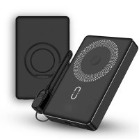 10000 mAh - magnetick&aacute; kovov&aacute; power banka POVRA 3 v 1, s 15W bezdr&aacute;tov&yacute;m nab&iacute;jen&iacute;m a PD 20 W