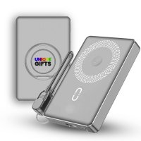 10000 mAh - magnetick&aacute; kovov&aacute; power banka POVRA 3 v 1, s 15W bezdr&aacute;tov&yacute;m nab&iacute;jen&iacute;m a PD 20 W