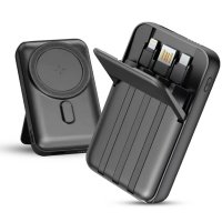 10000 mAh &ndash; magnetick&aacute; power banka s 15W bezdr&aacute;tov&yacute;m nab&iacute;jen&iacute;m, QC 22,5 W a vestavěn&yacute;mi kabely, rABS