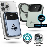 10000 mAh &ndash; magnetick&aacute; power banka s 15W bezdr&aacute;tov&yacute;m nab&iacute;jen&iacute;m a PD 24 W, rABS