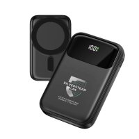 10000 mAh &ndash; magnetick&aacute; power banka s 15W bezdr&aacute;tov&yacute;m nab&iacute;jen&iacute;m a PD 24 W, rABS