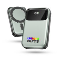 10000 mAh &ndash; magnetick&aacute; power banka s 15W bezdr&aacute;tov&yacute;m nab&iacute;jen&iacute;m a PD 24 W, rABS