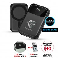 10000 mAh &ndash; magnetick&aacute; power banka s 15W bezdr&aacute;tov&yacute;m nab&iacute;jen&iacute;m a PD 24 W, rABS