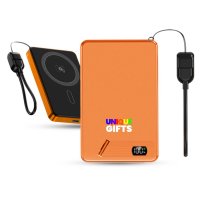 10000 mAh - magnetick&aacute; kovov&aacute; power banka ORBIX 3 v 1, s 15W bezdr&aacute;tov&yacute;m nab&iacute;jen&iacute;m a PD 20 W