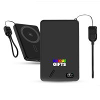 10000 mAh - magnetick&aacute; kovov&aacute; power banka ORBIX 3 v 1, s 15W bezdr&aacute;tov&yacute;m nab&iacute;jen&iacute;m a PD 20 W