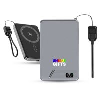 10000 mAh - magnetick&aacute; kovov&aacute; power banka ORBIX 3 v 1, s 15W bezdr&aacute;tov&yacute;m nab&iacute;jen&iacute;m a PD 20 W