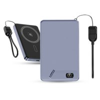 10000 mAh - magnetick&aacute; kovov&aacute; power banka ORBIX 3 v 1, s 15W bezdr&aacute;tov&yacute;m nab&iacute;jen&iacute;m a PD 20 W