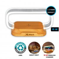 Stojánek NIGHTCHARGE s 15W bezdrátovým nabíjením a nočním osvětlením, rABS