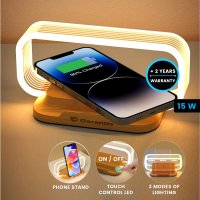 Stojánek NIGHTCHARGE s 15W bezdrátovým nabíjením a nočním osvětlením, rABS