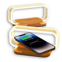Stojánek NIGHTCHARGE s 15W bezdrátovým nabíjením a nočním osvětlením, rABS