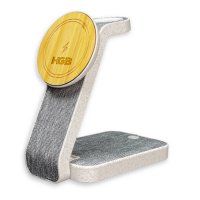 15W bambusov&aacute; multifunkčn&iacute; bezdr&aacute;tov&aacute; nab&iacute;ječka/stoj&aacute;nek (3 v 1), rPET