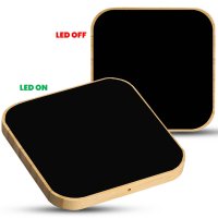 15W bambusov&aacute; bezdr&aacute;tov&aacute; rychlonab&iacute;jec&iacute; podložka s CMYK + LED logem