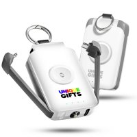 Pohotovostn&iacute; power banka na kl&iacute;če CHARGEGO, s vestavěn&yacute;mi kabely, LED sv&iacute;tilnou a nab&iacute;ječkou na Apple Watch