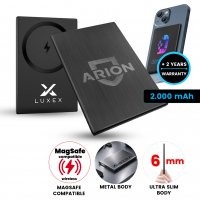 2000 mAh - ultratenk&aacute; magnetick&aacute; power banka Nano2k, s bezdr&aacute;tov&yacute;m nab&iacute;jen&iacute;m