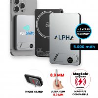 5000mAh ultratenká magnetická kovová power banka FLATIQ, s 15W bezdrátovým nabíjením a PD 20 W