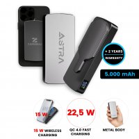 5000mAh tenká magnetická kovová power banka NEXLITE, s 15W bezdrátovým nabíjením, PD 20 W a QC 22,5 W