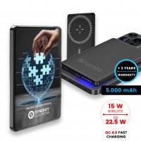 5000 mAh - magnetick&aacute; power banka MAGPLATE, s 15W bezdr&aacute;tov&yacute;m nab&iacute;jen&iacute;m a PD 20 W