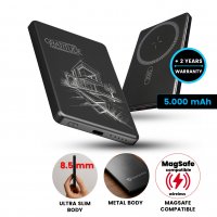 5000 mAh - magnetick&aacute; power banka MAGPLATE, s 15W bezdr&aacute;tov&yacute;m nab&iacute;jen&iacute;m a PD 20 W