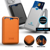 5000 mAh - magnetick&aacute; power banka TANNOX, s 15W bezdr&aacute;tov&yacute;m nab&iacute;jen&iacute;m a pouzdrem na karty