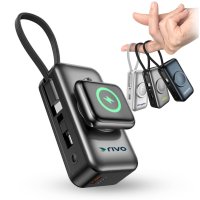 5000 mAh - připojiteln&aacute; power banka s vestavěn&yacute;m kabelem, PD 20 W a nab&iacute;jen&iacute;m pro Apple Watch