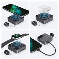 5000 mAh - stylov&aacute; magnetick&aacute; power banka NEXIUM 3 v 1, s 15W bezdr&aacute;tov&yacute;m nab&iacute;jen&iacute;m a PD 20 W