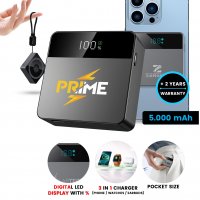 5000 mAh - stylov&aacute; magnetick&aacute; power banka NEXIUM 3 v 1, s 15W bezdr&aacute;tov&yacute;m nab&iacute;jen&iacute;m a PD 20 W